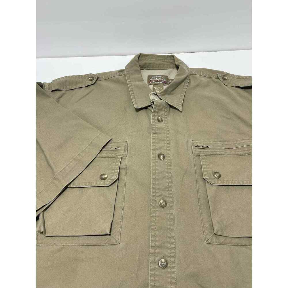 Cabelas Safari Series Short Sleeve Button Shirt Size Large Tall